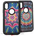 2x Decal style Skin Wrap Set compatible with Otterbox Defender iPhone X and Xs Case - Tie Dye Star 101 (CASE NOT INCLUDED)