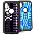 2x Decal style Skin Wrap Set compatible with Otterbox Defender iPhone X and Xs Case - Skulls and Stripes 6 (CASE NOT INCLUDED)