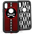 2x Decal style Skin Wrap Set compatible with Otterbox Defender iPhone X and Xs Case - Skull Cross (CASE NOT INCLUDED)