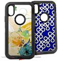 2x Decal style Skin Wrap Set compatible with Otterbox Defender iPhone X and Xs Case - Water Butterflies (CASE NOT INCLUDED)