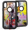 2x Decal style Skin Wrap Set compatible with Otterbox Defender iPhone X and Xs Case - Abstract Graffiti (CASE NOT INCLUDED)