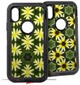2x Decal style Skin Wrap Set compatible with Otterbox Defender iPhone X and Xs Case - Abstract Floral Yellow (CASE NOT INCLUDED)