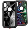 2x Decal style Skin Wrap Set compatible with Otterbox Defender iPhone X and Xs Case - Positive Negative (CASE NOT INCLUDED)