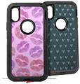2x Decal style Skin Wrap Set compatible with Otterbox Defender iPhone X and Xs Case - Pink Lips (CASE NOT INCLUDED)