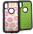 2x Decal style Skin Wrap Set compatible with Otterbox Defender iPhone X and Xs Case - Pink Orange Lips (CASE NOT INCLUDED)