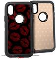 2x Decal style Skin Wrap Set compatible with Otterbox Defender iPhone X and Xs Case - Red And Black Lips (CASE NOT INCLUDED)