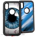 2x Decal style Skin Wrap Set compatible with Otterbox Defender iPhone X and Xs Case - Eyeball Blue (CASE NOT INCLUDED)
