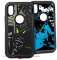 2x Decal style Skin Wrap Set compatible with Otterbox Defender iPhone X and Xs Case - Baja 0023 Lime Green (CASE NOT INCLUDED)