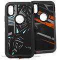2x Decal style Skin Wrap Set compatible with Otterbox Defender iPhone X and Xs Case - Baja 0023 Neon Teal (CASE NOT INCLUDED)
