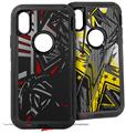 2x Decal style Skin Wrap Set compatible with Otterbox Defender iPhone X and Xs Case - Baja 0023 Red (CASE NOT INCLUDED)