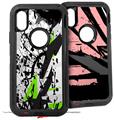 2x Decal style Skin Wrap Set compatible with Otterbox Defender iPhone X and Xs Case - Baja 0018 Lime Green (CASE NOT INCLUDED)