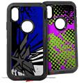 2x Decal style Skin Wrap Set compatible with Otterbox Defender iPhone X and Xs Case - Baja 0040 Blue Royal (CASE NOT INCLUDED)