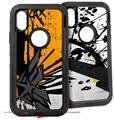 2x Decal style Skin Wrap Set compatible with Otterbox Defender iPhone X and Xs Case - Baja 0040 Orange (CASE NOT INCLUDED)