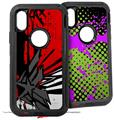 2x Decal style Skin Wrap Set compatible with Otterbox Defender iPhone X and Xs Case - Baja 0040 Red (CASE NOT INCLUDED)