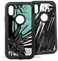 2x Decal style Skin Wrap Set compatible with Otterbox Defender iPhone X and Xs Case - Baja 0040 Seafoam Green (CASE NOT INCLUDED)