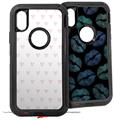 2x Decal style Skin Wrap Set compatible with Otterbox Defender iPhone X and Xs Case - Hearts Pink (CASE NOT INCLUDED)