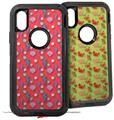 2x Decal style Skin Wrap Set compatible with Otterbox Defender iPhone X and Xs Case - Seahorses and Shells Coral (CASE NOT INCLUDED)
