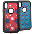 2x Decal style Skin Wrap Set compatible with Otterbox Defender iPhone X and Xs Case - Starfish and Sea Shells Coral (CASE NOT INCLUDED)