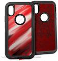 2x Decal style Skin Wrap Set compatible with Otterbox Defender iPhone X and Xs Case - Paint Blend Red (CASE NOT INCLUDED)