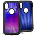 2x Decal style Skin Wrap Set compatible with Otterbox Defender iPhone X and Xs Case - Bent Light Blueish (CASE NOT INCLUDED)