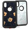 2x Decal style Skin Wrap Set compatible with Otterbox Defender iPhone X and Xs Case - Poppy Orange Navy (CASE NOT INCLUDED)