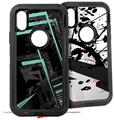 2x Decal style Skin Wrap Set compatible with Otterbox Defender iPhone X and Xs Case - Baja 0004 Seafoam Green (CASE NOT INCLUDED)