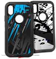 2x Decal style Skin Wrap Set compatible with Otterbox Defender iPhone X and Xs Case - Baja 0014 Blue Medium (CASE NOT INCLUDED)