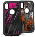 2x Decal style Skin Wrap Set compatible with Otterbox Defender iPhone X and Xs Case - Baja 0014 Hot Pink (CASE NOT INCLUDED)