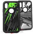 2x Decal style Skin Wrap Set compatible with Otterbox Defender iPhone X and Xs Case - Baja 0014 Neon Green (CASE NOT INCLUDED)