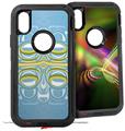 2x Decal style Skin Wrap Set compatible with Otterbox Defender iPhone X and Xs Case - Organic Bubbles (CASE NOT INCLUDED)