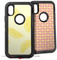 2x Decal style Skin Wrap Set compatible with Otterbox Defender iPhone X and Xs Case - Lemons Yellow (CASE NOT INCLUDED)
