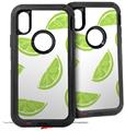 2x Decal style Skin Wrap Set compatible with Otterbox Defender iPhone X and Xs Case - Limes (CASE NOT INCLUDED)