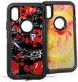 2x Decal style Skin Wrap Set compatible with Otterbox Defender iPhone X and Xs Case - Emo Graffiti (CASE NOT INCLUDED)