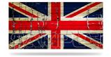 Painted Faded and Cracked Union Jack British Flag Garage Decor Shop Banner 36"x72"