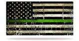 Painted Faded and Cracked Green Line USA American Flag Garage Decor Shop Banner 36"x72"