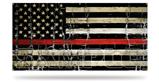 Painted Faded and Cracked Red Line USA American Flag Garage Decor Shop Banner 36"x72"