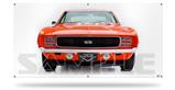 1969 Chevy Camaro Orange 3813 Garage Decor Shop Banner 36"x72"