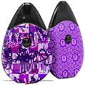 Skin Decal Wrap 2 Pack compatible with Suorin Drop Purple Checker Graffiti VAPE NOT INCLUDED