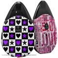 Skin Decal Wrap 2 Pack compatible with Suorin Drop Purple Hearts And Stars VAPE NOT INCLUDED