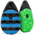 Skin Decal Wrap 2 Pack compatible with Suorin Drop Skull Stripes Blue VAPE NOT INCLUDED