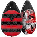 Skin Decal Wrap 2 Pack compatible with Suorin Drop Skull Stripes Red VAPE NOT INCLUDED