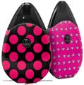 Skin Decal Wrap 2 Pack compatible with Suorin Drop Kearas Polka Dots Pink On Black VAPE NOT INCLUDED