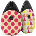 Skin Decal Wrap 2 Pack compatible with Suorin Drop Kearas Polka Dots Pink On Cream VAPE NOT INCLUDED
