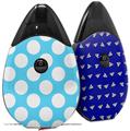 Skin Decal Wrap 2 Pack compatible with Suorin Drop Kearas Polka Dots White And Blue VAPE NOT INCLUDED