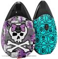 Skin Decal Wrap 2 Pack compatible with Suorin Drop Princess Skull Purple VAPE NOT INCLUDED