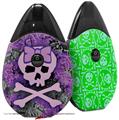 Skin Decal Wrap 2 Pack compatible with Suorin Drop Purple Girly Skull VAPE NOT INCLUDED