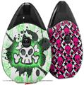 Skin Decal Wrap 2 Pack compatible with Suorin Drop Cartoon Skull Green VAPE NOT INCLUDED