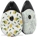 Skin Decal Wrap 2 Pack compatible with Suorin Drop Lemon Leaves White VAPE NOT INCLUDED