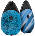 Skin Decal Wrap 2 Pack compatible with Suorin Drop Folder Doodles Blue Medium VAPE NOT INCLUDED