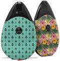 Skin Decal Wrap 2 Pack compatible with Suorin Drop Nautical Anchors Away 02 Seafoam Green VAPE NOT INCLUDED